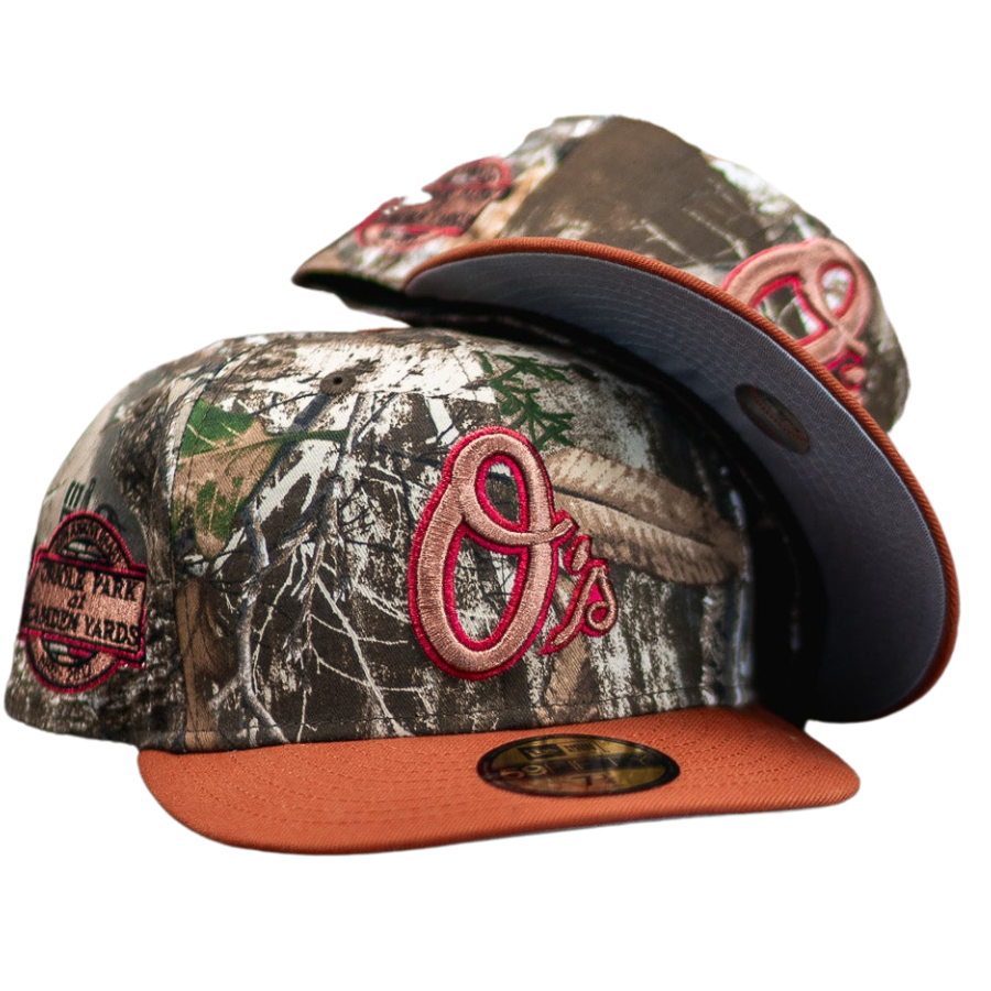 New Era Baltimore Orioles 20th Anniversary Realtree Camo/Rust Orange 59FIFTY Fitted Hat
