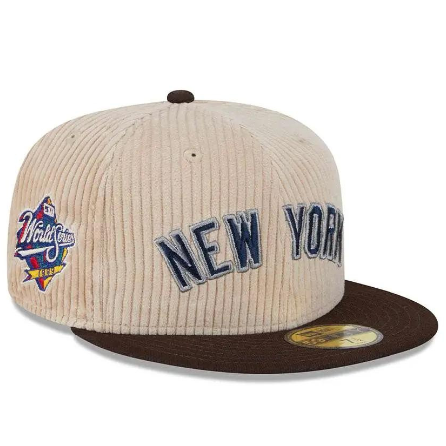 New Era New York Yankees 1999 World Series Fall Cord Khaki 59FIFTY Fitted Hat