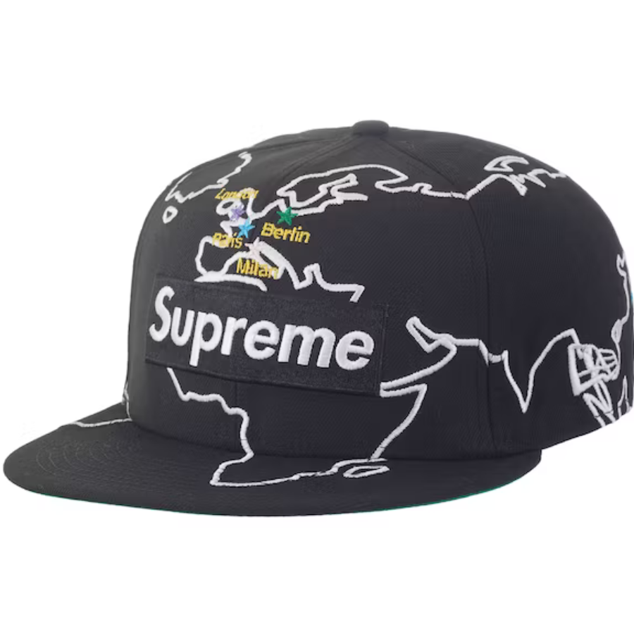 New Era x Supreme Worldwide Box Logo Navy Blue 2023 59FIFTY Fitted Hat