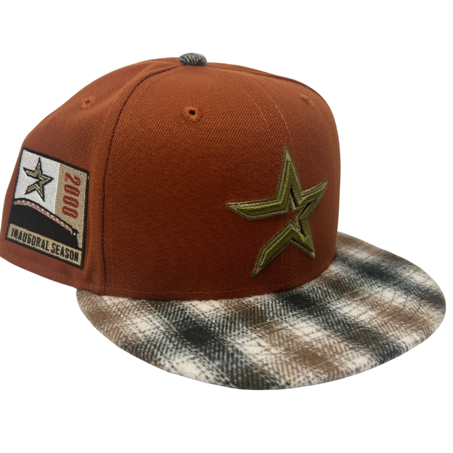 New Era Houston Astros 2010 Inaugural Season Flannel Plaid Visor 59FIFTY Fitted Hat