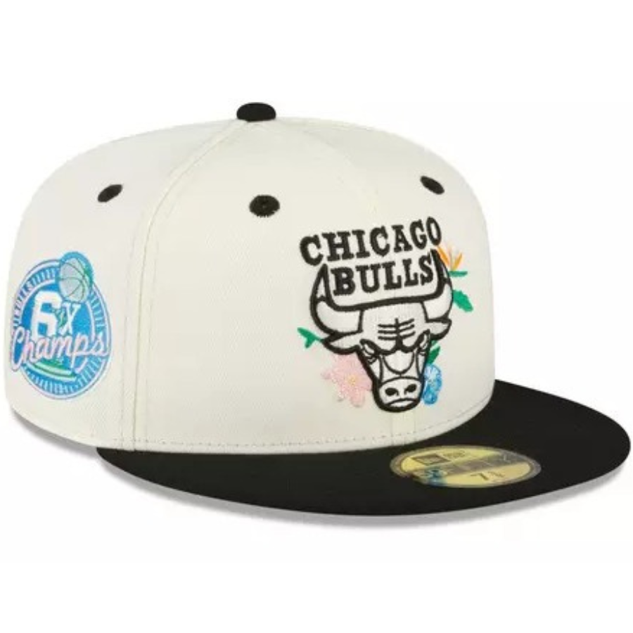 New Era Chicago Bulls 6x Champs Chrome Floral 59FIFTY Fitted Hat