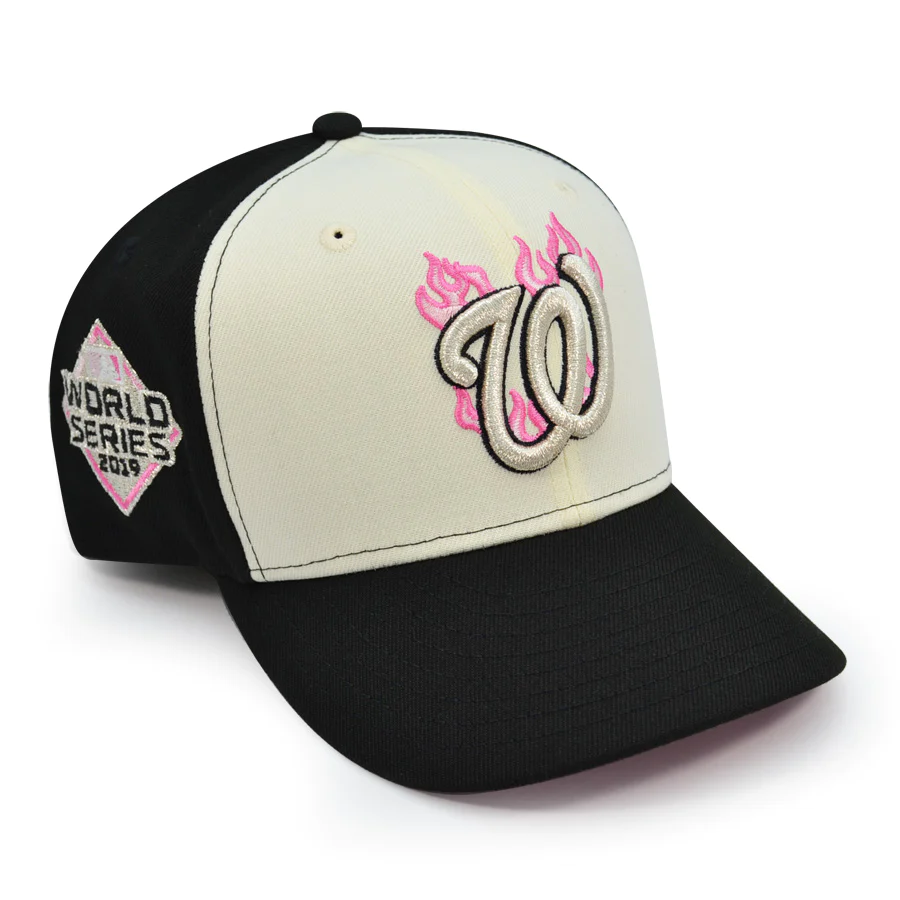New Era Washington Nationals 2019 World Series Chrome/Black/Pink 59FIFTY Fitted Hat