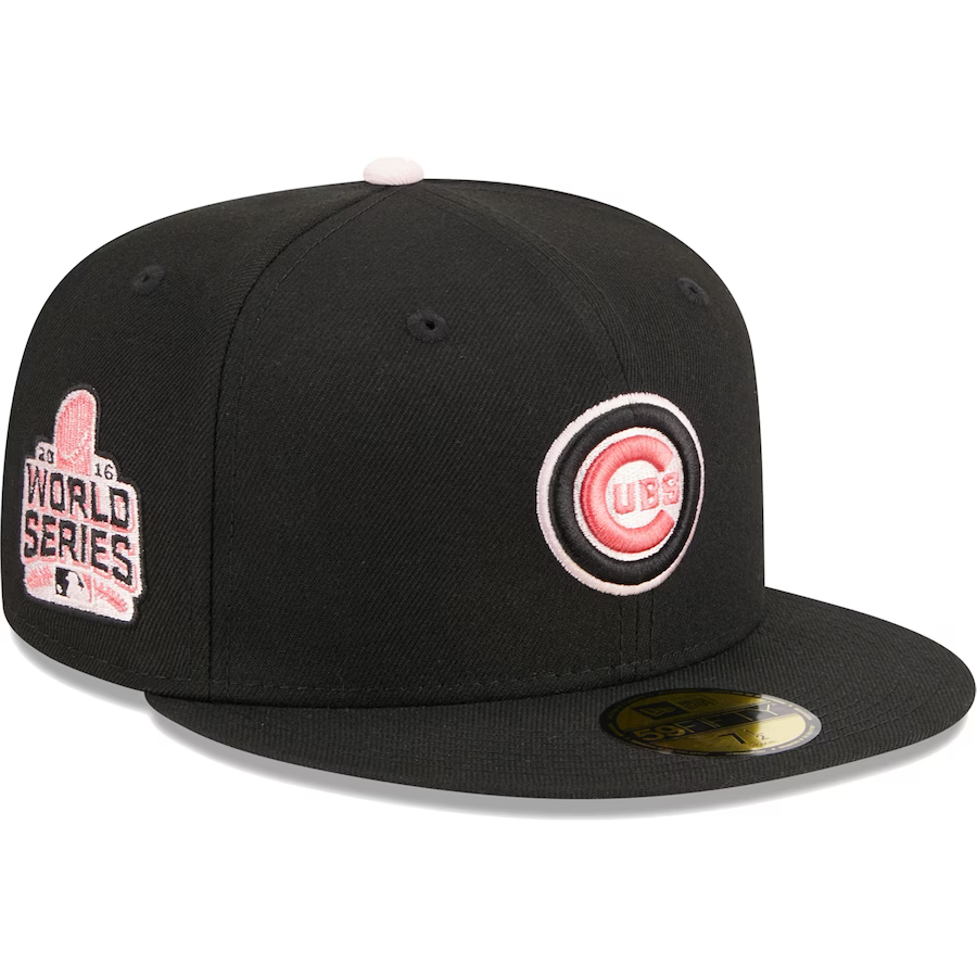New Era Chicago Cubs Black/Pink Pastel Undervisor 2023 59FIFTY Fitted Hat