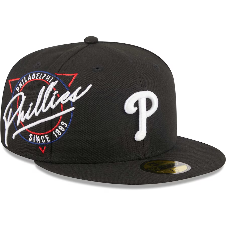 New Era Philadelphia Phillies Black Neon Emblem 2023 59FIFTY Fitted Hat