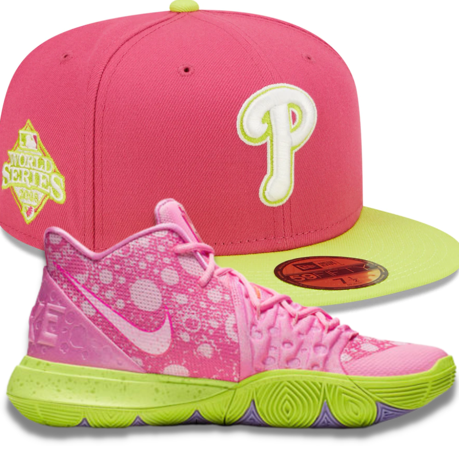 New Era Beetroot Cyber Fitted Hats w/ Nike Kyrie 5 Spongebob Patrick Sneakers