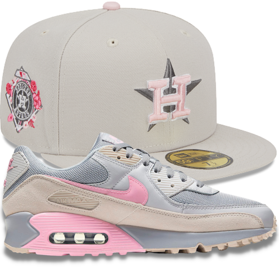 New Era Mothers Day 2023 Fitted Hats w/ Nike Air Max 90 'Pink String' Vast Grey