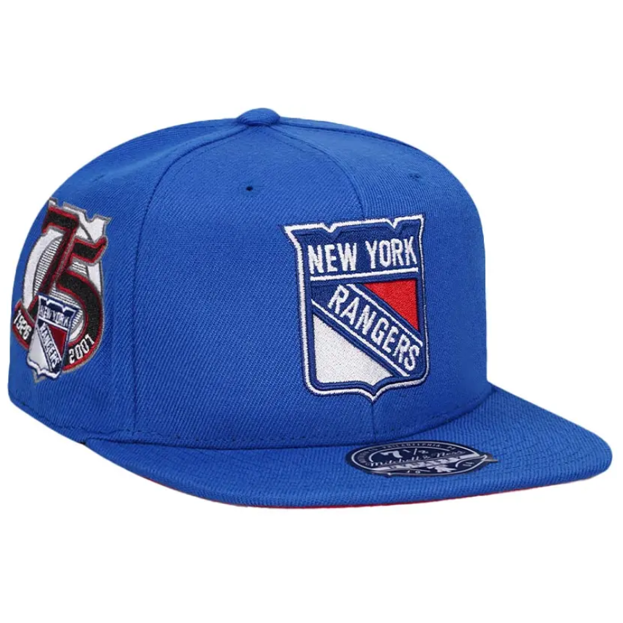 Mitchell & Ness New York Rangers 75th Anniversary Vintage Dynasty Fitted Hat