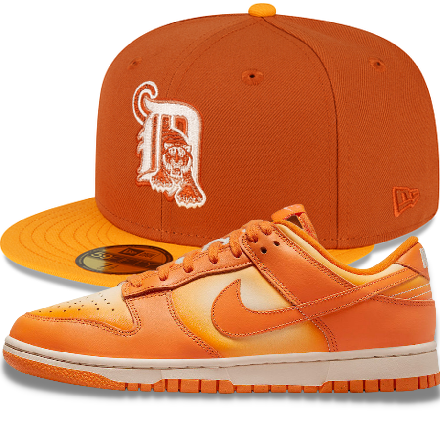 Just Caps Drop 19 Fitted Hats w/  Nike Dunk Low Magma Orange