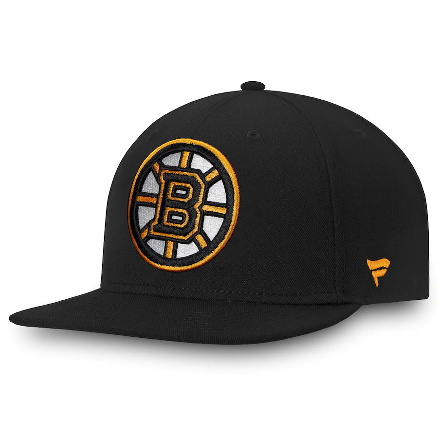 Fanatics Branded Boston Bruins Black/Yellow Core Primary Logo Fitted Hat