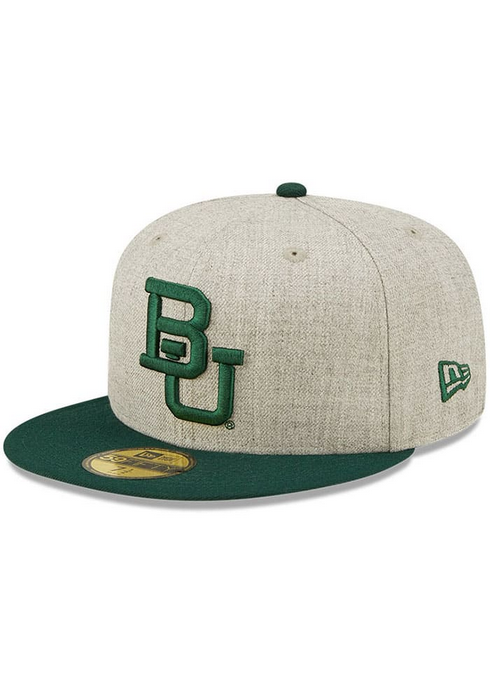 New Era Baylor Bears Grey Heather Patch 59FIFTY Fitted Hat