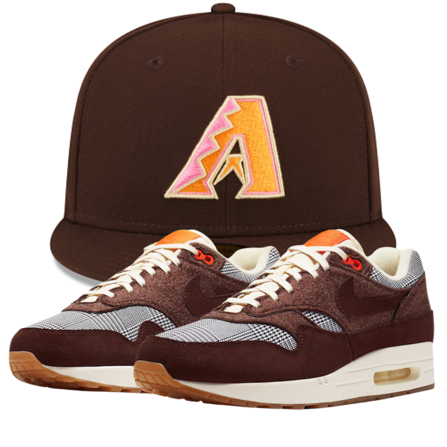 New Era Just Caps Drop 20 Fitted Hats w/ Nike Air Max 1 Houndstooth Bronze Eclipse