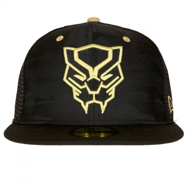 New Era Black Panther Black/Gold Camouflage Mesh Back 59FIFTY Fitted Hat