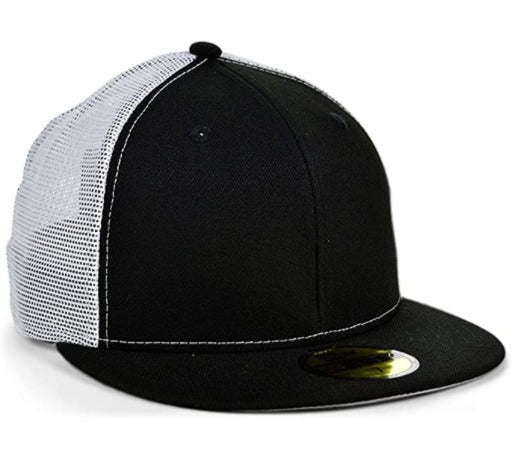 New Era Black/White Mesh Back Blank 59FIFTY Fitted Hat