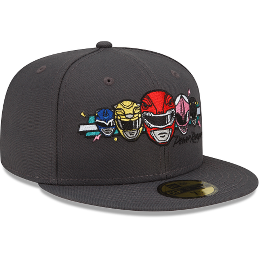 New Era Dark Gray Mighty Morphin Power Rangers 2022 59FIFTY Fitted Hat
