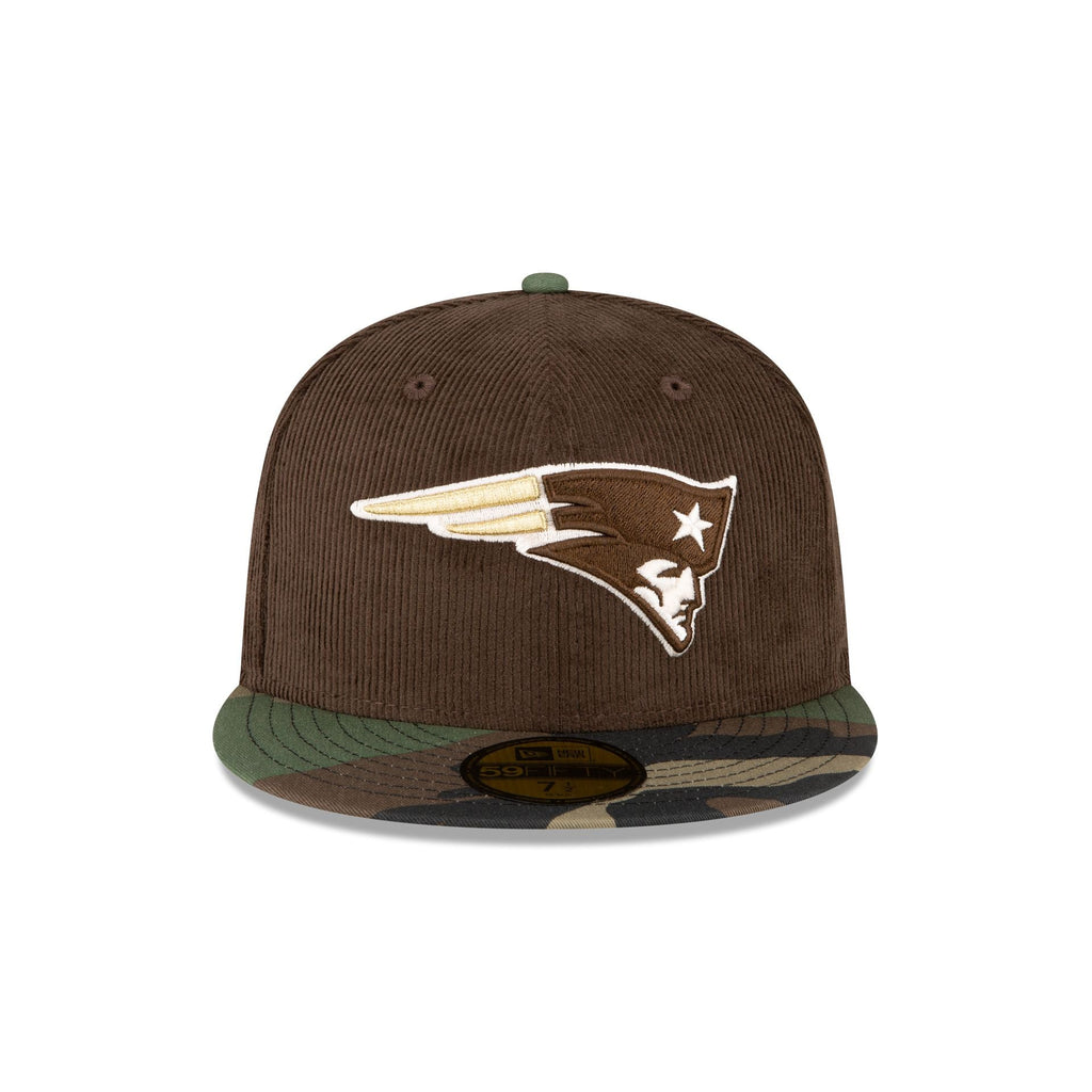 New Era Just Caps Brown Camo New England Patriots 2023 59FIFTY Fitted Hat
