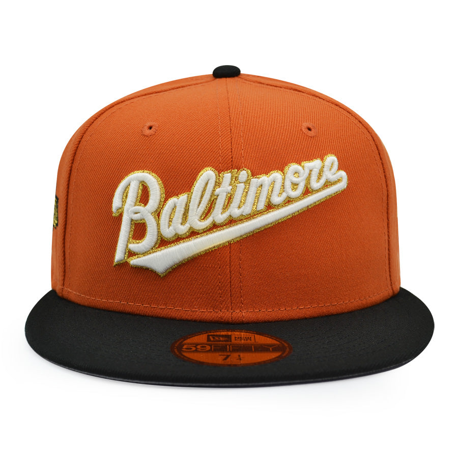 New Era Baltimore Orioles Flight Orange/Black 60th Anniversary 59FIFTY Fitted Hat