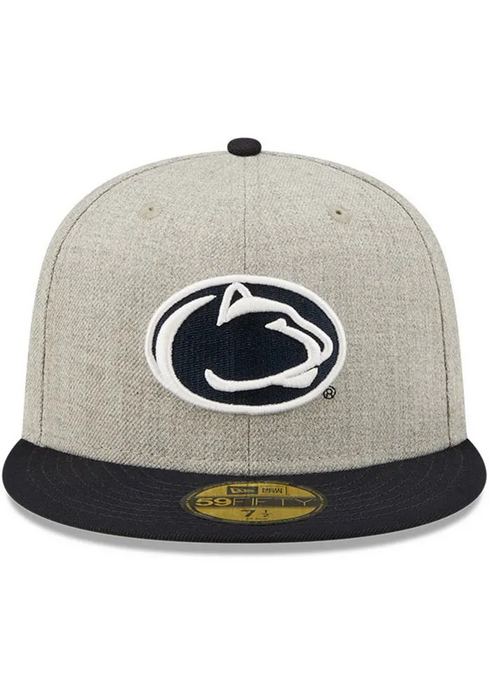 New Era Penn State Nittany Lions Grey Heather Patch 59FIFTY Fitted Hat