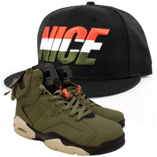 New Era Nice 59Fifty Fitted Hat w/ Travis Scott Air Jordan Cactus Jack Matching Sneakers