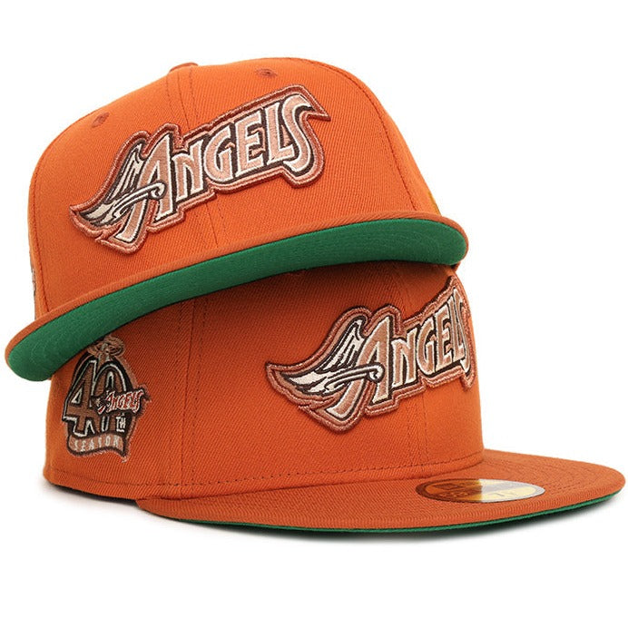 New Era Anaheim Angels Rust Orange 40th Anniversary 59FIFTY Fitted Hat