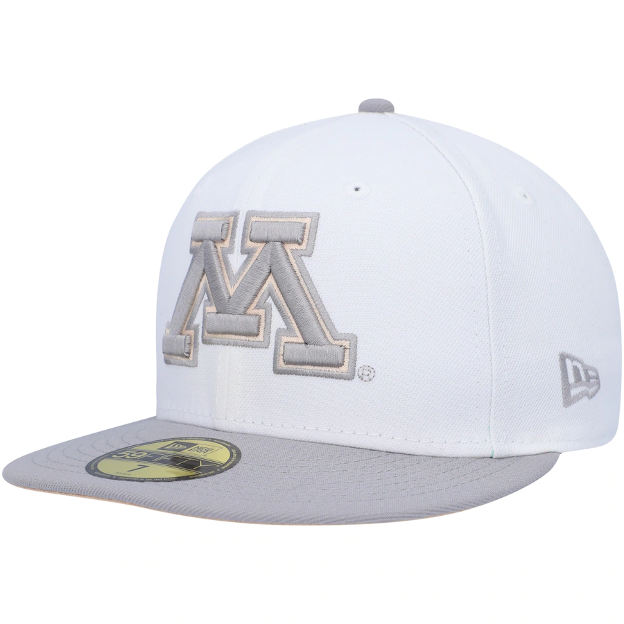 New Era Minnesota Golden Gophers White/Gray Neutral Apricot 59FIFTY Fitted Hat