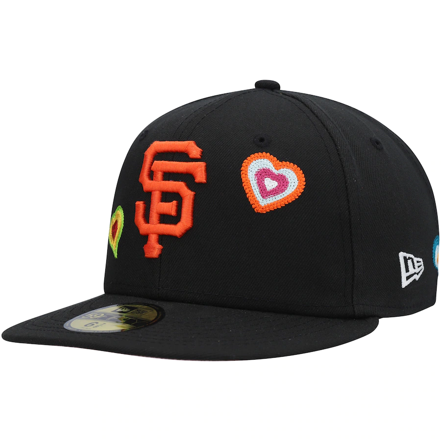 New Era San Francisco Giants Black Chain Stitch Heart 59FIFTY Fitted Hat