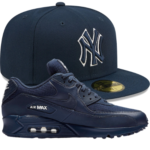 New Era Oceanside Fitted Hats w/ Air Max 90 Essential 'Midnight Navy'