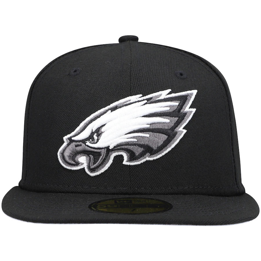 New Era Philadelphia Eagles Black Super Bowl Patch 59FIFTY Fitted Hat