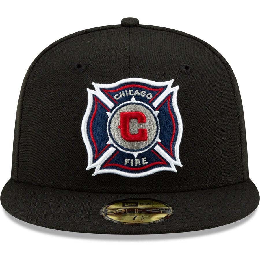 New Era Black Chicago Fire Primary Logo 59FIFTY Fitted Hat