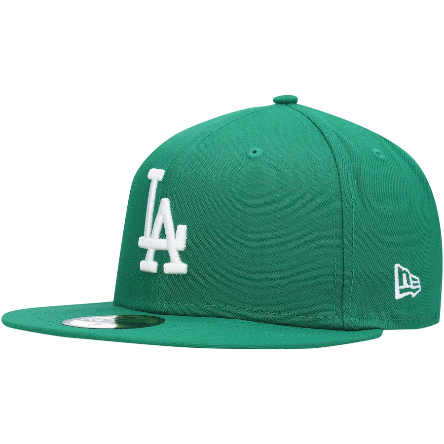 New Era Los Angeles Dodgers Kelly Green Logo White 59FIFTY Fitted Hat