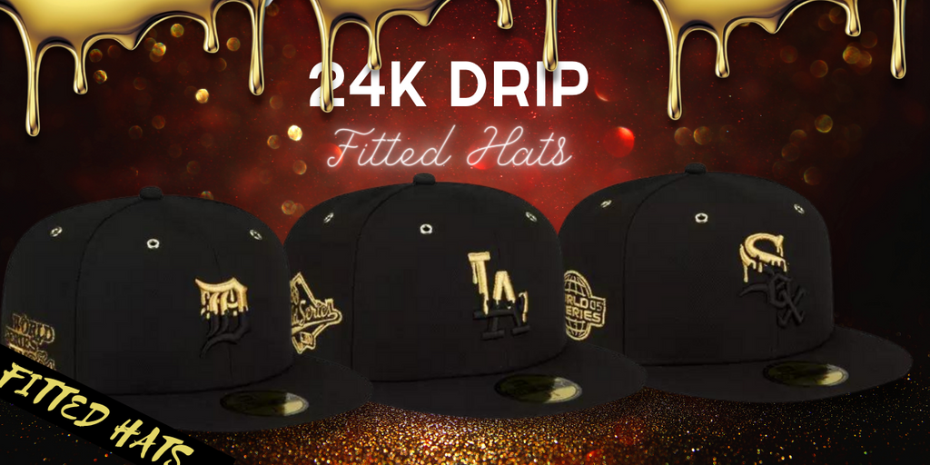 24k Drip Fitted Hats 