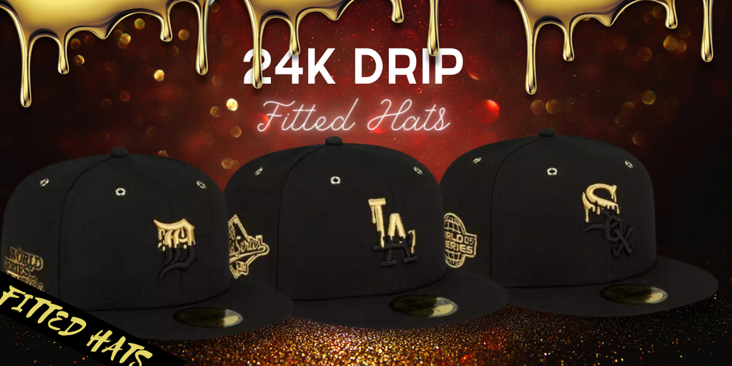 Red Drip Hat 24k Drip Fitted Hats