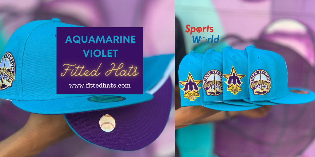 Aquamarine Violet Fitted Hats