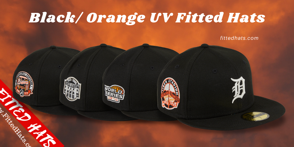 Hat Club Halloween Black Orange Undervisor Fitted Hats