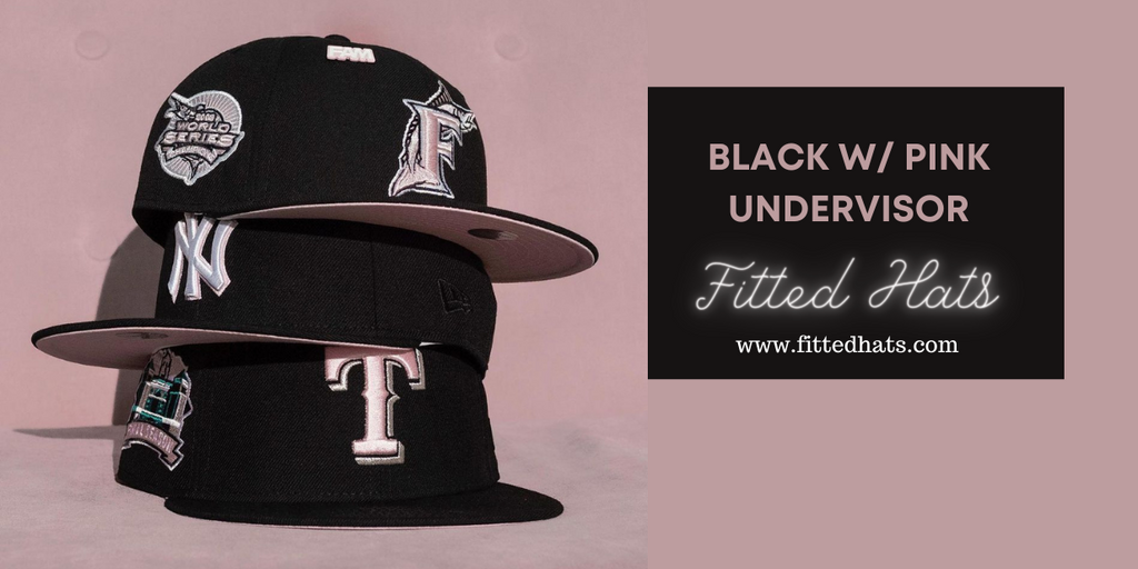Black & Pink Fitted Hats
