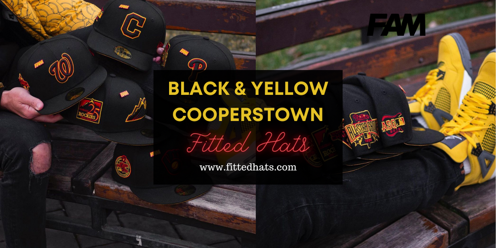 Black, Yellow & Red Cooperstown MLB Fitted Hats