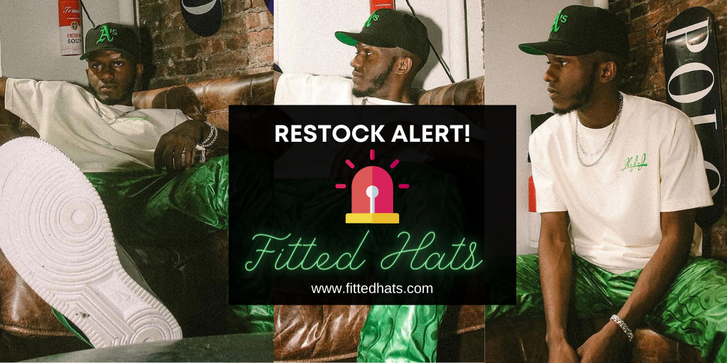Restock Alert Cap USA Harlem Black & Green Fitted Hat