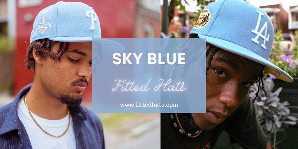 Fam Sky Blue Fitted Hats