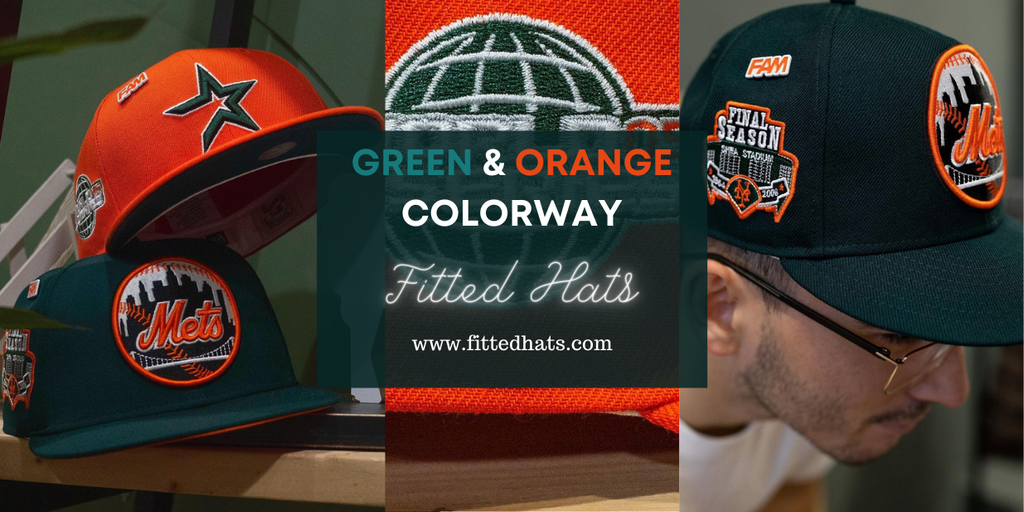 Green & Orange Astros and Mets Fitted Hats