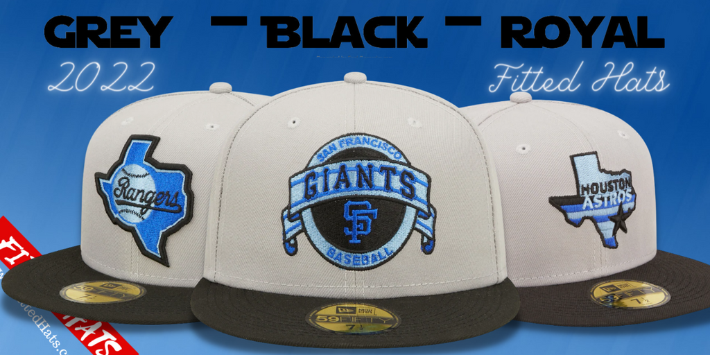Black and blue fitted top hats