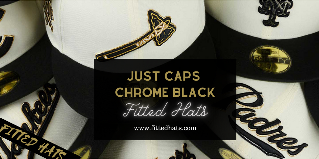 Just Caps Chrome Black Fitted Hats