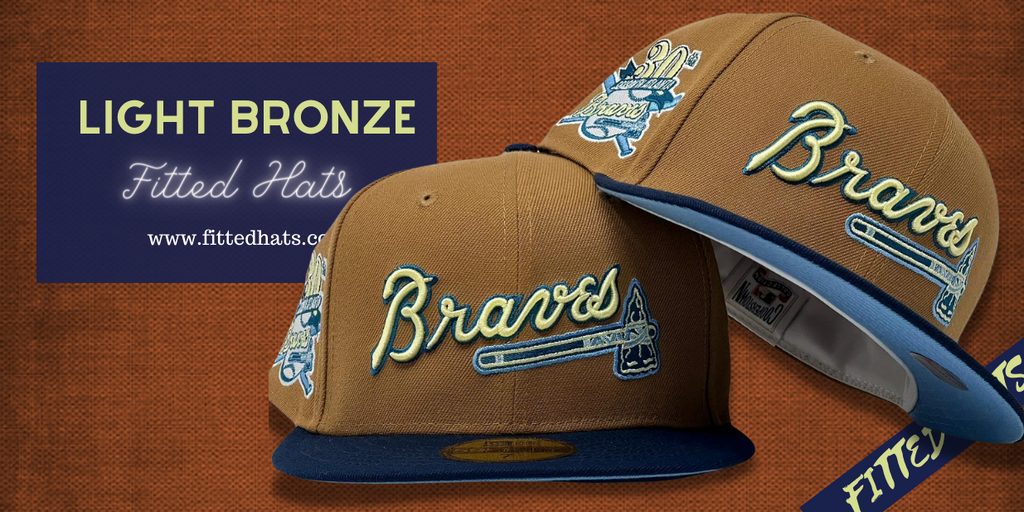 Light Bronze Navy Blue Fitted Hats