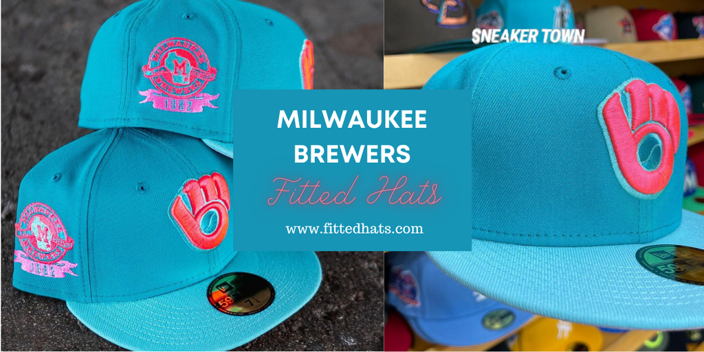 Milwaukee Brewers Teal & Pink 1982 Fitted Hat