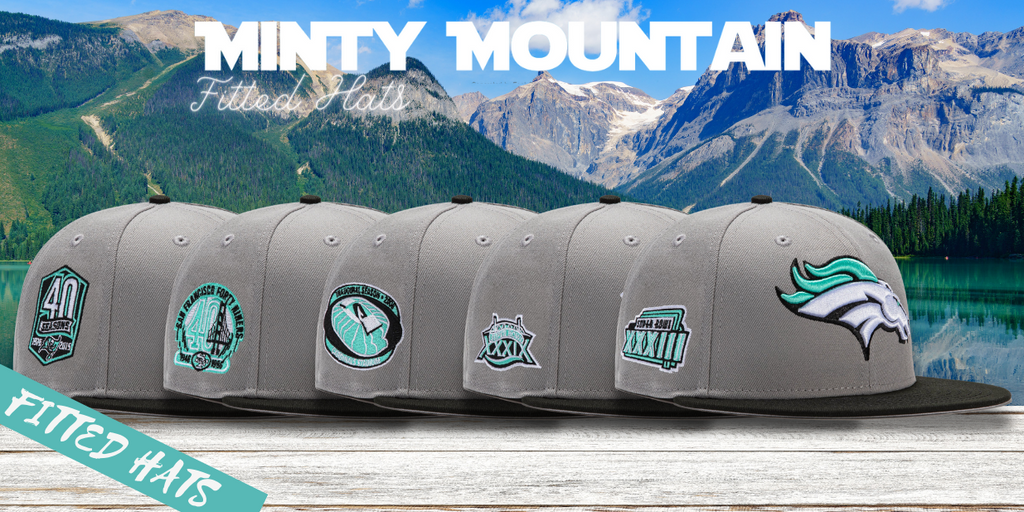 Minty Mountain Fitted Hats