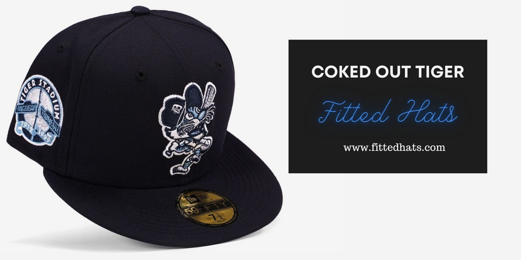 Navy/Light Blue Coked Out Tiger Fitted Hat