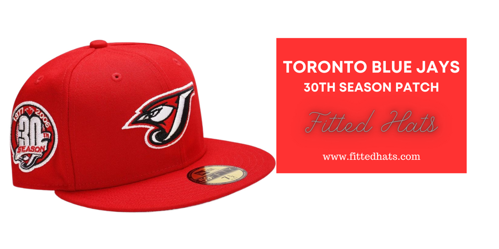 Toronto Blue Jays Red/Black/White 2004 Logo 30th Season Patch Fitted Hat