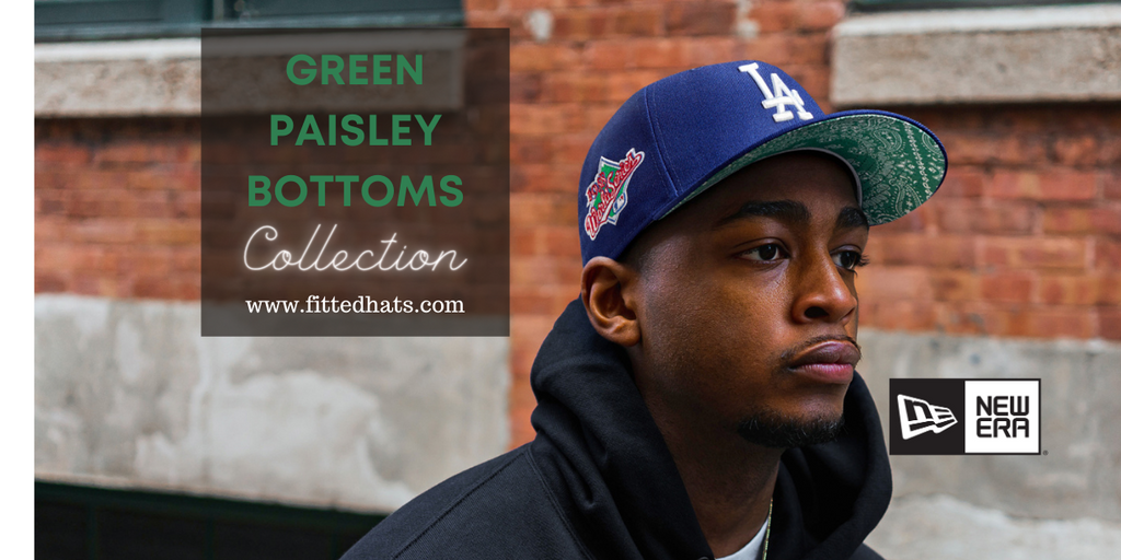 Green Paisley Fitted Hats
