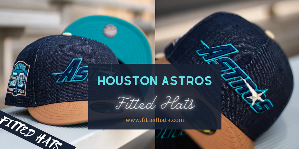 Houston Astros Denim & Khaki Fitted Hat by Sneaker Town