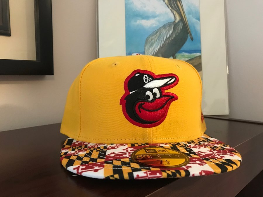Baltimore Orioles Maryland Flag Brim Fitted Hat