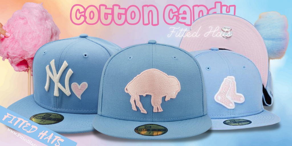 Baby Blue & Pink Fitted Hats