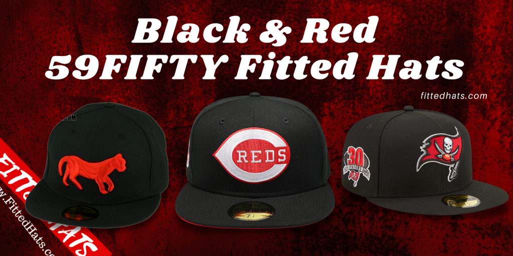 Black And Red Fitted Hats